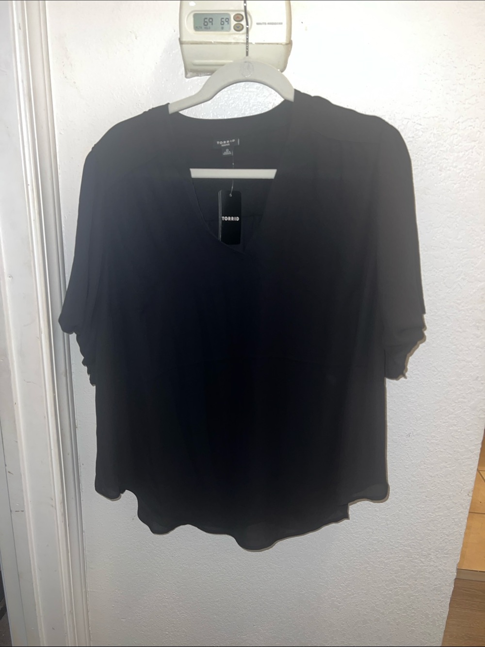torrid Black V-Neck Flutter Sleeve Blouse